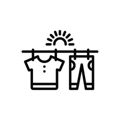 Black line icon for dry
