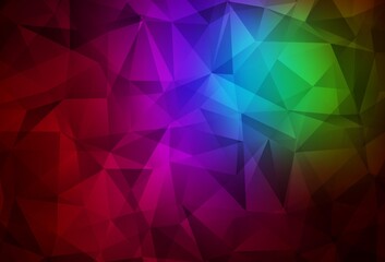 Dark Multicolor vector gradient triangles template.