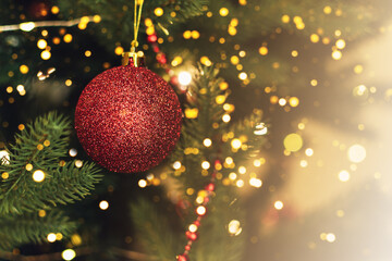 Christmas ball on the Christmas tree.