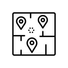 Black line icon for area
