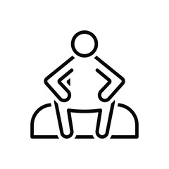Black line icon for sit

