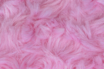 Pink luxury wool natural fluffy fur wool skin texture  close-up