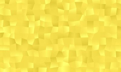 Illuminating Yellow Low Poly Pattern Background. 2021 Color Trend. Sparkling Golden Irregular Shapes. Gold Gradient Polygonal Texture. Glowing 3D Geometric Surface. 