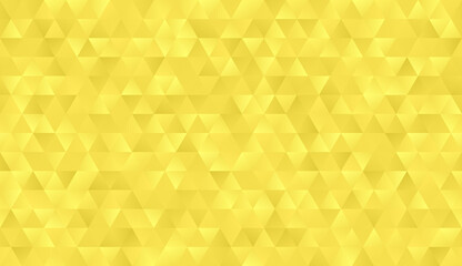 Illuminating Yellow Triangle Seamless Vector Pattern. 2021 Color Trend. Sparkling Golden Gradient Polygonal Background. Glowing 3D Low Poly Geometric Texture. Repeating Pattern Tile Swatch Included.