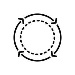 Black line icon for cycle
