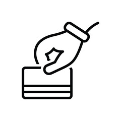 Black line icon for during
