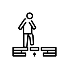 Black line icon for support
