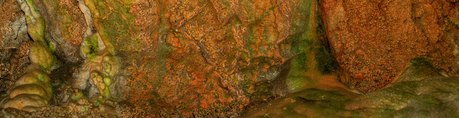 Detail of cave wall, stalactites and stalagmites. Oylat Cave, Bursa, Turkey