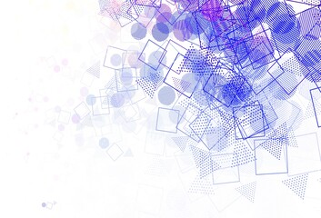 Light Pink, Blue vector layout with circles, lines, rectangles.