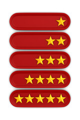 button with star on white background. Isolated 3D illustration