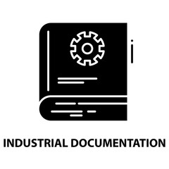 industrial documentation icon, black vector sign with editable strokes, concept illustration