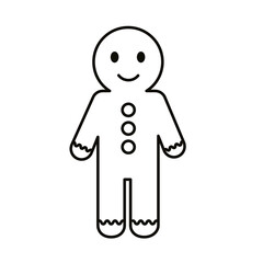 happy merry christmas ginger cookie line style icon