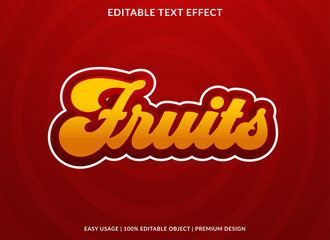 fruits text effect with bold style use for business brand and logo 