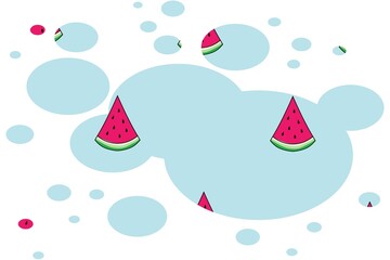 Colourful bubbles like design on white background
