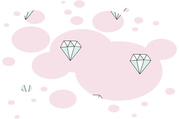 Colourful bubbles like design on white background