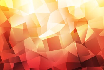 Light Red, Yellow vector gradient triangles pattern.