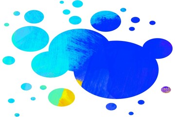 Colourful bubbles like design on white background