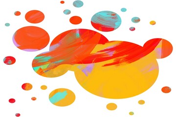 Colourful bubbles like design on white background