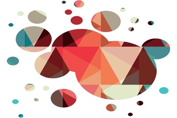 Colourful bubbles like design on white background