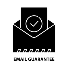 email guarantee icon, black vector sign with editable strokes, concept illustration