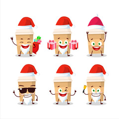 Santa Claus emoticons with new coffee cup cartoon character