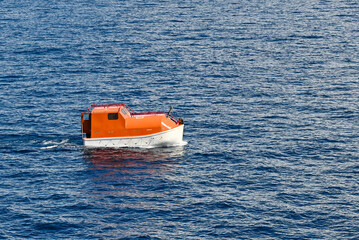 Life boat in the high sea