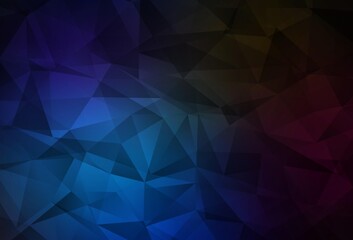 Fototapeta premium Dark BLUE vector gradient triangles texture.