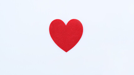 close up of red heart isolated on white background