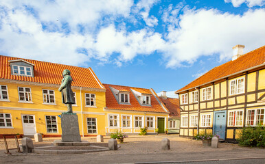 Fototapeta na wymiar Street in the Rudkøping city - Langeland,Denmark,scandinavia,Europe