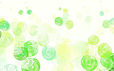 Light Green, Yellow vector abstract backdrop with roses.