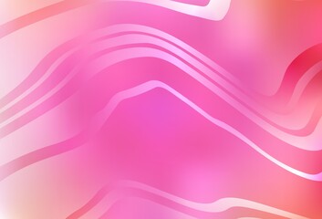 Light Pink vector texture with curved lines.