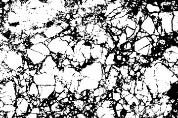 Black and white marble cracks simple texture. Vector illustration.