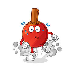 table tennis bat running illustration. character vector