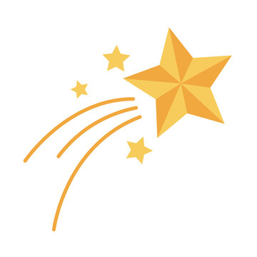 shooting star christmas decoration flat style icon