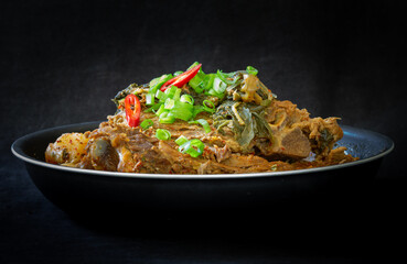 Korean Food Pork Rib Hangover Soup which is called Ppyeodagwihaejang-gug