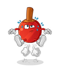 table tennis bat  fart jumping illustration. character vector