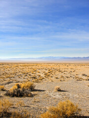 Desolate expanse of the Great Basin and distant mountains of remote western Nevada