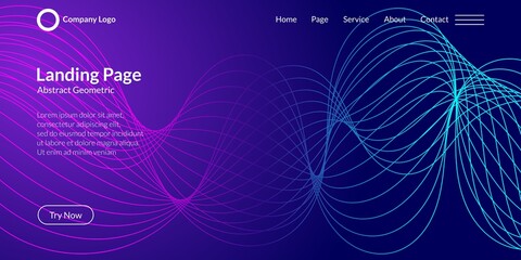 Abstract wave curve background in light blue and purple gradient. It is suitable for landing pages, websites, banners, posters, events, etc. Vector illustration