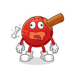table tennis bat burp mascot. cartoon vector