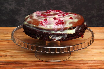 Chocolate Layer Cake with Cream and Red Currant Jam