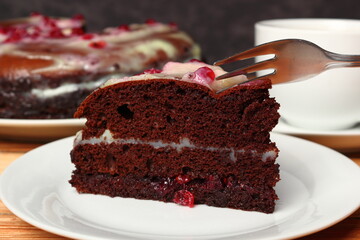 Chocolate Layer Cake with Cream and Red Currant Jam