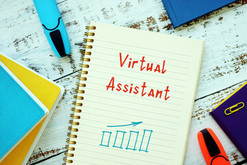 Financial concept about Virtual Assistant with phrase on the page.