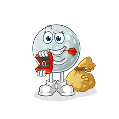 golf ball propose and holding ring character. cartoon mascot vector