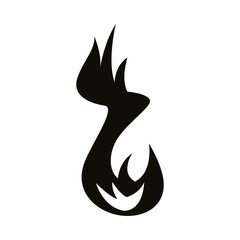 flame fire hot style silhouette icon