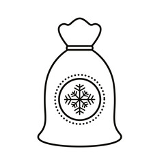 happy merry christmas sack with snowflake line style icon