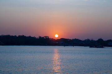 sunrise over the river