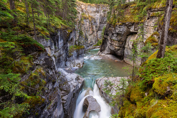 Waterfalls in Maligne Canyon, Jasper National Park, AB, Canada