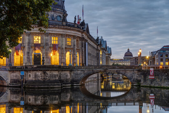 View along the Museum Island in Berlin at dawn