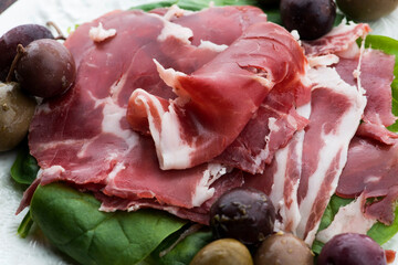 Traditional portuguese dry cured ham, presunto portugues