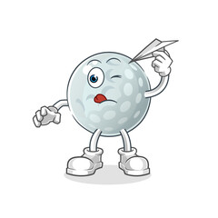 golf ball with paper plane character. cartoon mascot vector